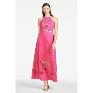 Sachin & Babi -NWT- Colleen Embroidered Skirt Fuchsia Sz:8 Ret$495 *BEAUTIFUL*